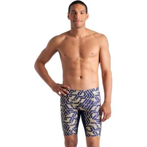 Arena Mens Arena Performance Men’s Escape Swim Jammer Athletic Swimwear Professional Swimsuit(Navy/Team Navy Yellow)