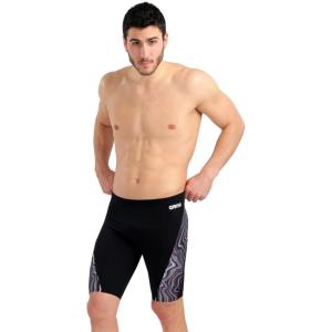 Arena Mens Arena Performance Men’s Marbled Swim Jammer(Black/Black Multi)