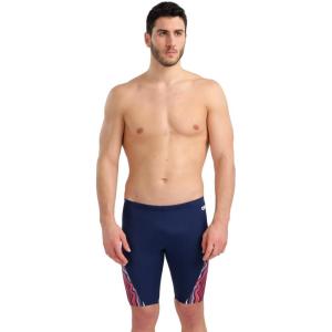 Arena Mens Arena Performance Men’s Marbled Swim Jammer(Navy/Red Multi)