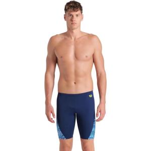 Arena Mens Arena Performance Men’s Ondulation Swim Jammer Knee-Length Training Swimsuit(Navy/Multi Navy)