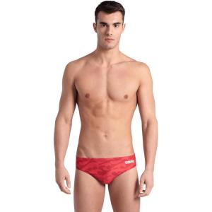 Arena Mens Arena Performance Men’s Surf’s Up II Swim Briefs Athletic Swimwear Sports Swimsuit(Black/Team Red)