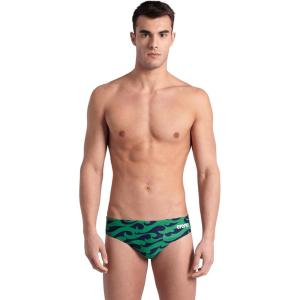 Arena Mens Arena Performance Men’s Surf’s Up II Swim Briefs Athletic Swimwear Sports Swimsuit(Navy/Team Blue Green)