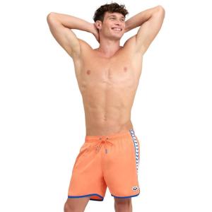 Arena Men’s Icons Team Stripe Beach Short Boxers Swimming Bermuda with Mesh Inner Brief, Back Pocket, Pool Beach Vacation(Nespola/Royal)