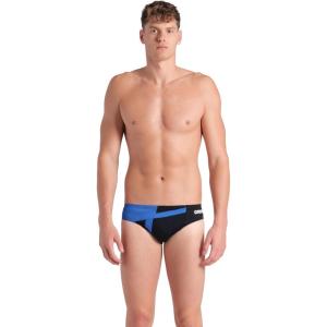 Arena Men’s Performance Diamond Swim Brief Athletic Swimwear Professional Swimsuit(Black/Royal)