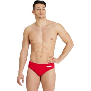Arena Mens Team Solid Water Polo Swim Brief Water Sports Training Competition Bathing Suit(Red/White)