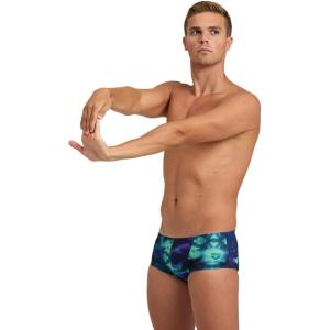 Arena Performance Men’s Hero Camo Low-Waist Swim Short Chlorine Resistant MaxLife Athletic Practice Swimsuit(Green Lake/Multi)