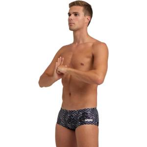 Arena Performance Men’s Kikko Pro Low-Waist Swim Short Chlorine Resistant MaxLife Athletic Practice Swimsuit(Black/Black Multi)