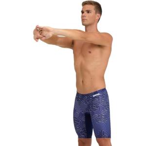 Arena Performance Men’s Kikko Pro Swim Jammer MaxLife Athletic Practice Knee-Length Swimsuit Short(Navy/Navy Multi)