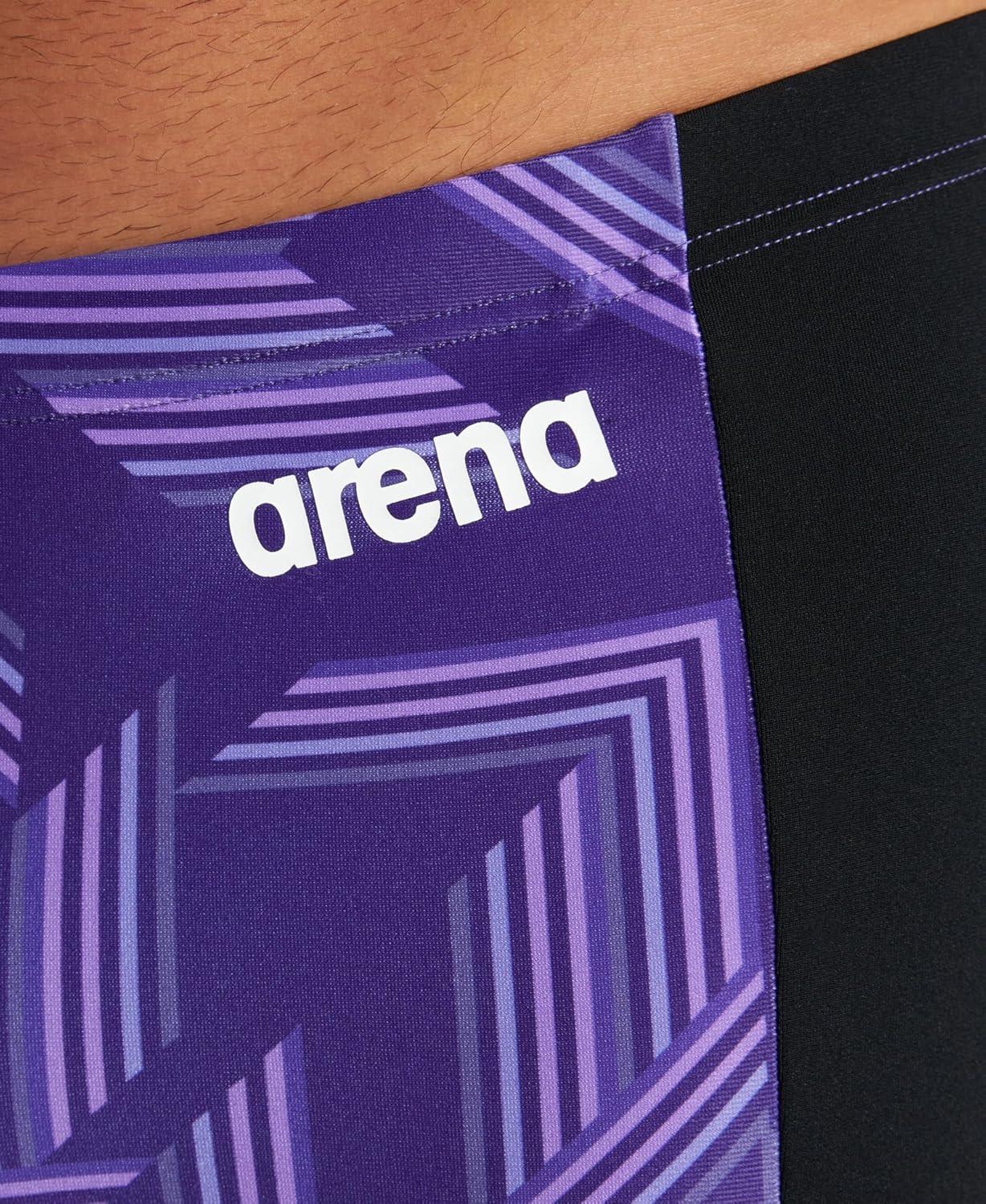 imageARENA Performance Boys Puzzled Swim Jammer Athletic Swimwear Youth SwimsuitBlackPurple Multi