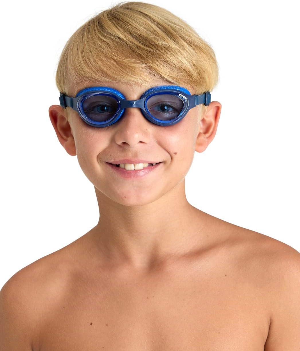 imageARENA Unisex Kids Junior Air Mirror Swim Goggles for Swimming Ages 6 to 12 Air Seals AntiFog Coated Lens Adjustable StrapBlueBlue