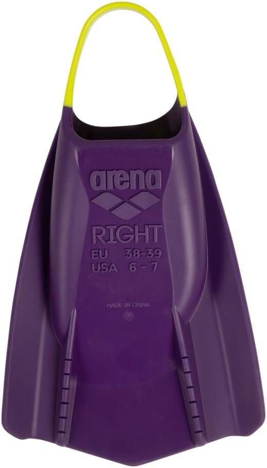 imageArena Unisex Adult Powerfin Pro II Swim Training Fins Men and Women Silicone Short Blade Flippers LeftRight Customized Sizes 45135PlumArctic Lime