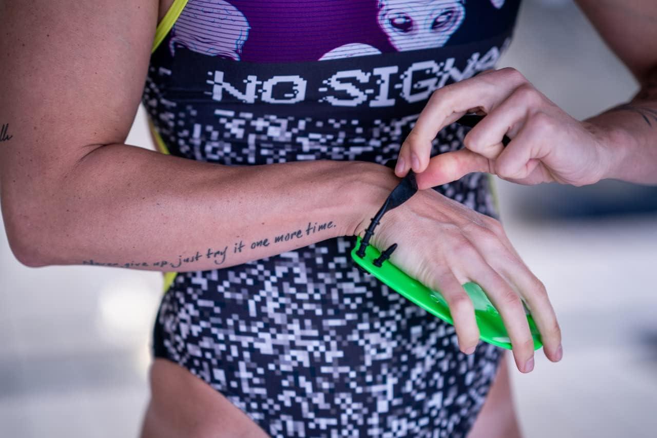 imageArena Unisex Elite Hand Paddle 2 for Lap Swimming and Technique Training Swim Equipment for Men and Women 4 SizesSage GreenArctic Lime