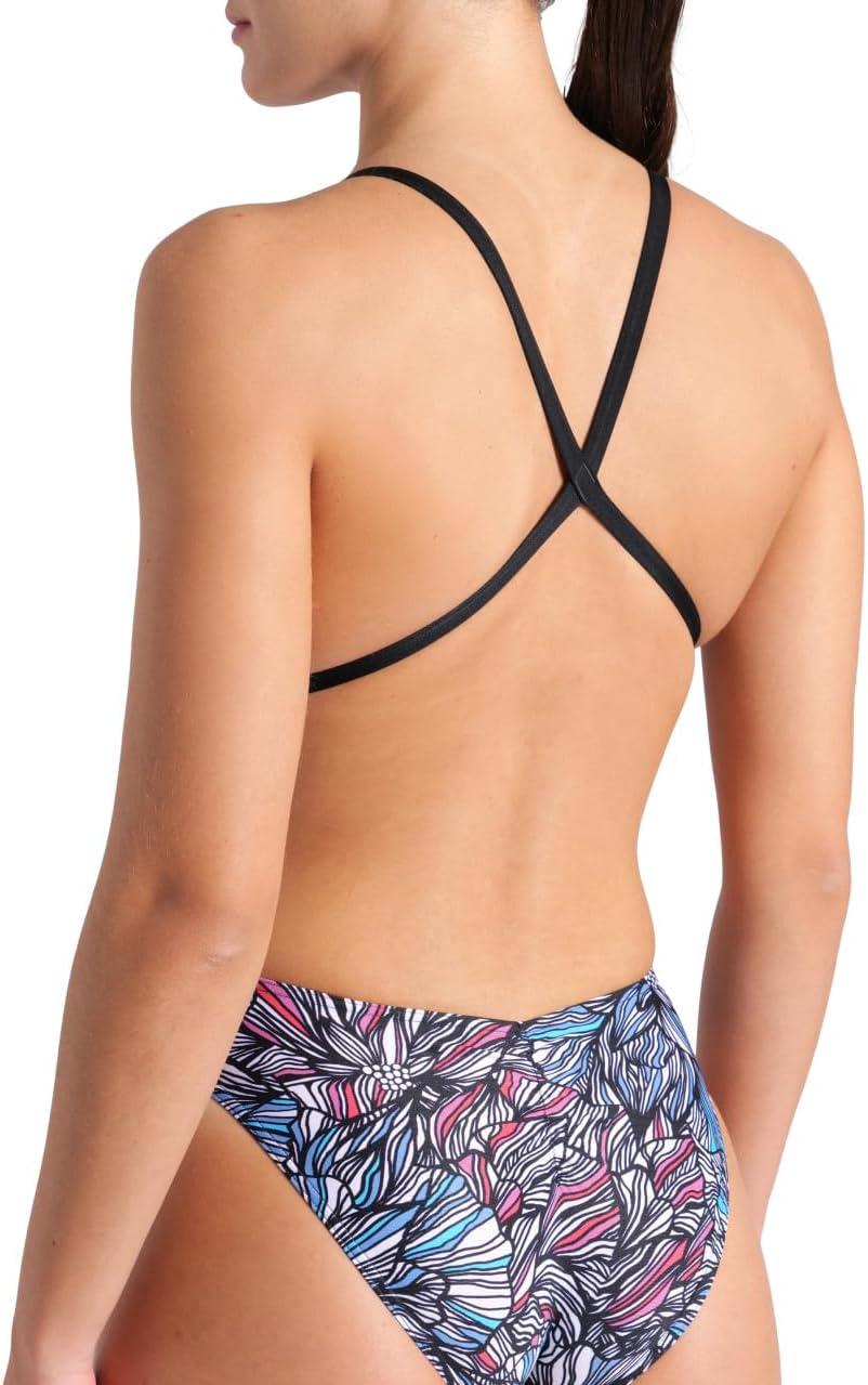 imageArena Womens Arena Performance Womens Dahlia X Cross Back Training Swimsuit Ladies Bathing SuitMulti BlackBlack