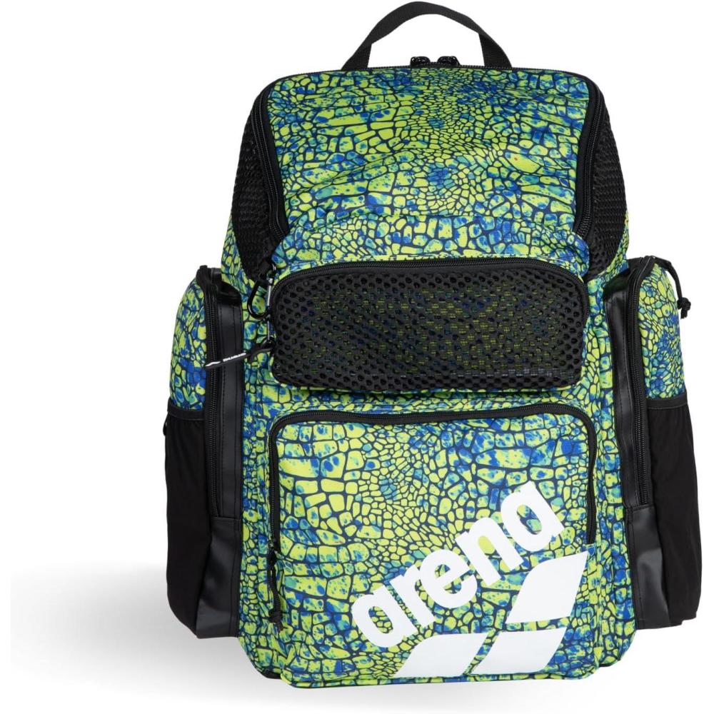 imageARENA One Go Backpack 45 Liters Swimmer Athlete Daypack Large Size Equipment Swim BagSnakeskin Print Green