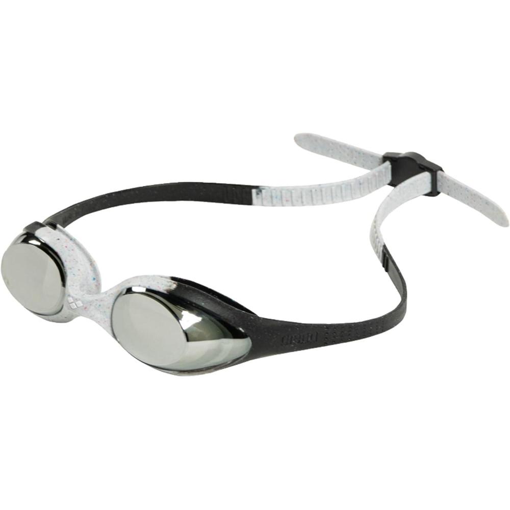 imageARENA Unisex Youth Spider Junior Swim Goggles Girls and Boys Ages 6 to 12 Fogless Lenses Easy to Adjust Strap No LeakSilverGrayBlack Recycled