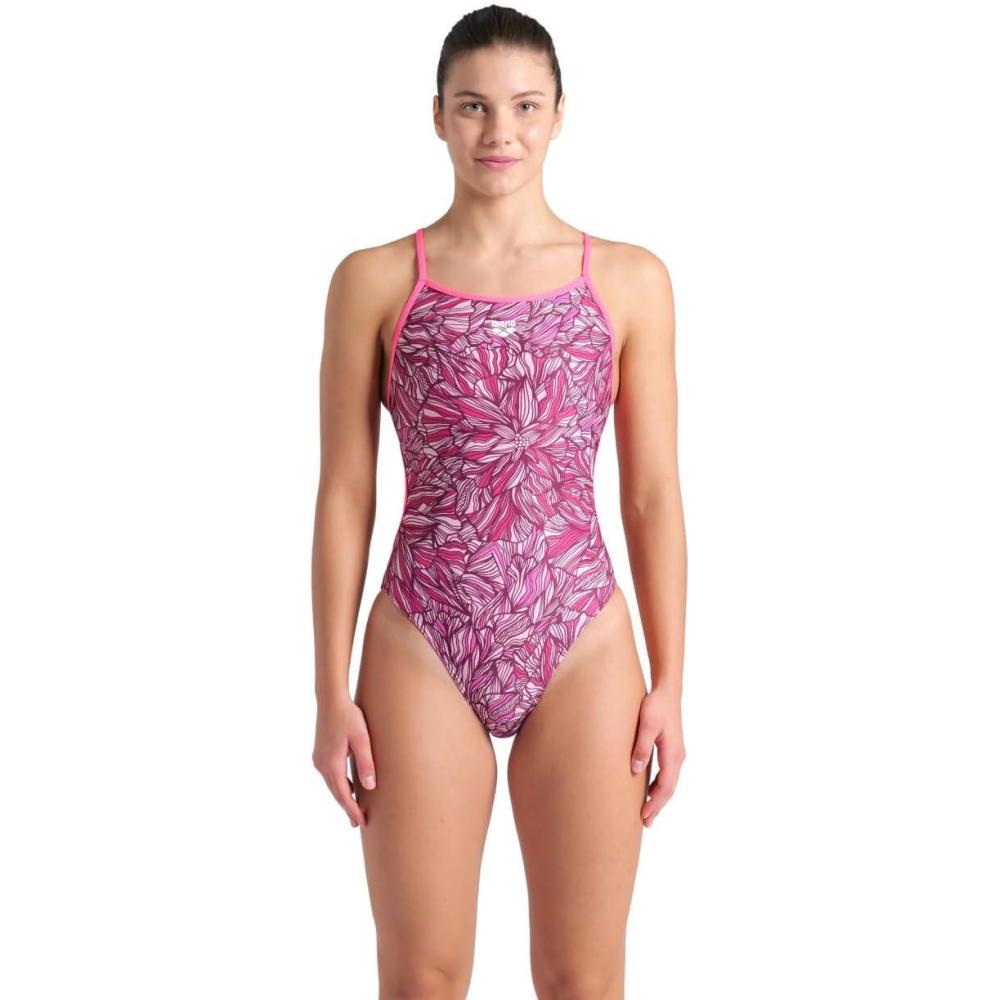 imageARENA Womens Performance Breast Cancer Awareness Collection Pink Dahlia SwimsuitShocking PinkMulti