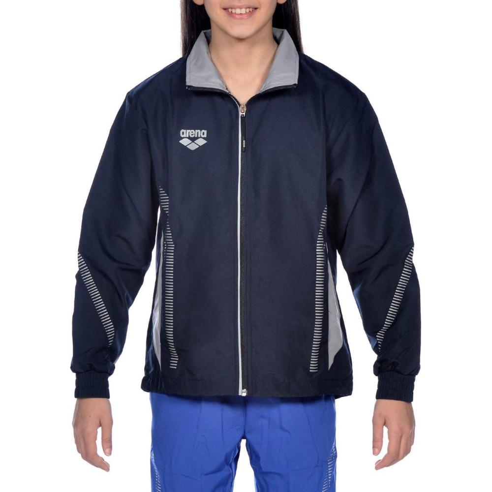 imageARENA unisexchild Team Line Warm Up Full Zip Jacket Lightweight Athletic Training CompetitiveNavy BlueGray