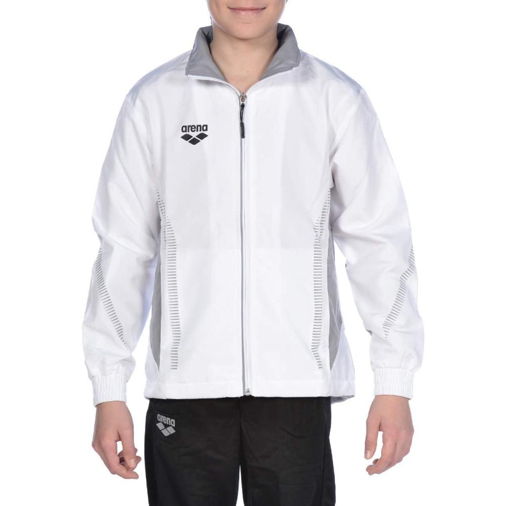 imageARENA unisexchild Team Line Warm Up Full Zip Jacket Lightweight Athletic Training CompetitiveWhiteGray