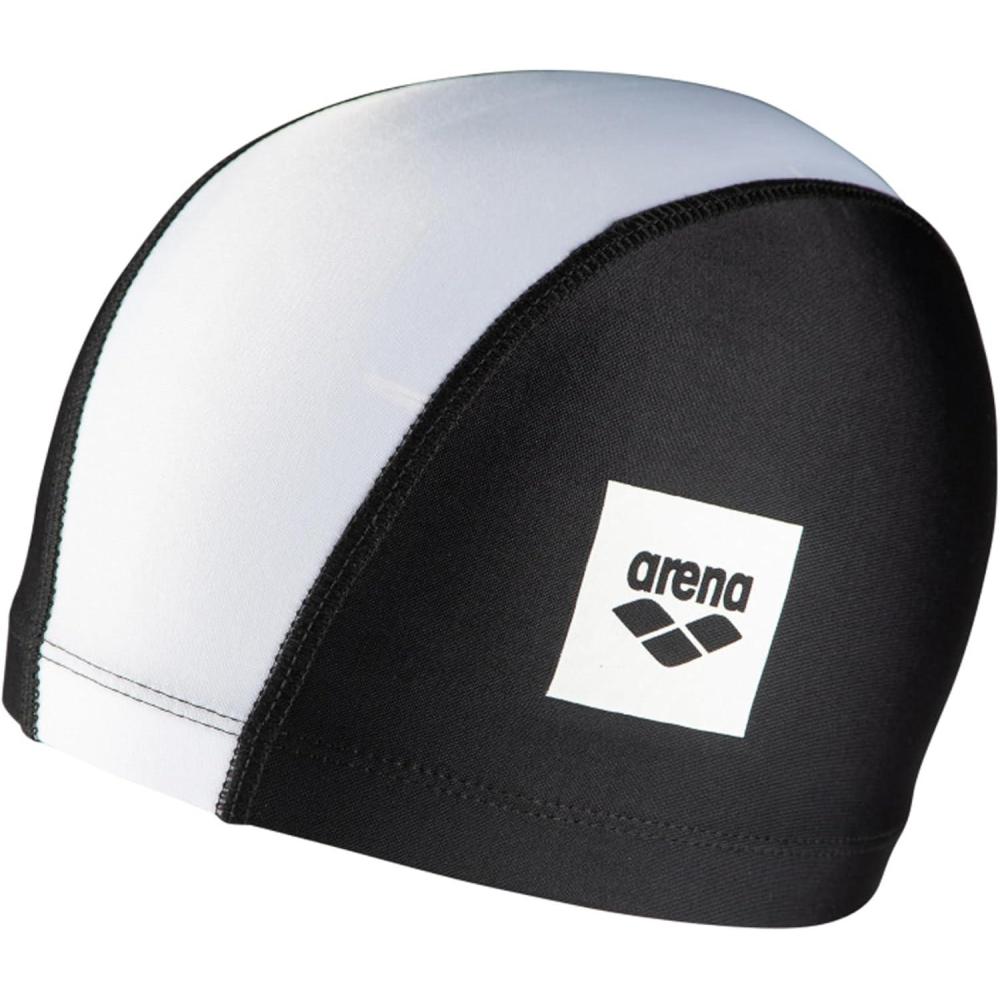 imageArena Arena Junior Unix II Kids Fabric Swim Cap for Boys and Girls Ages 6 to 12BlackWhite