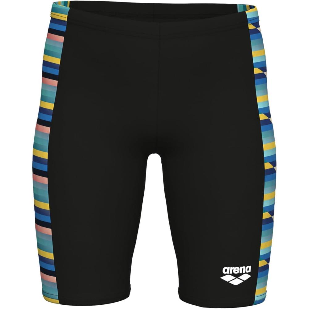 imageArena Boys Arena Boys Performance Racing Stripe Competitive Athletic Swim JammersBlackBlack Multi