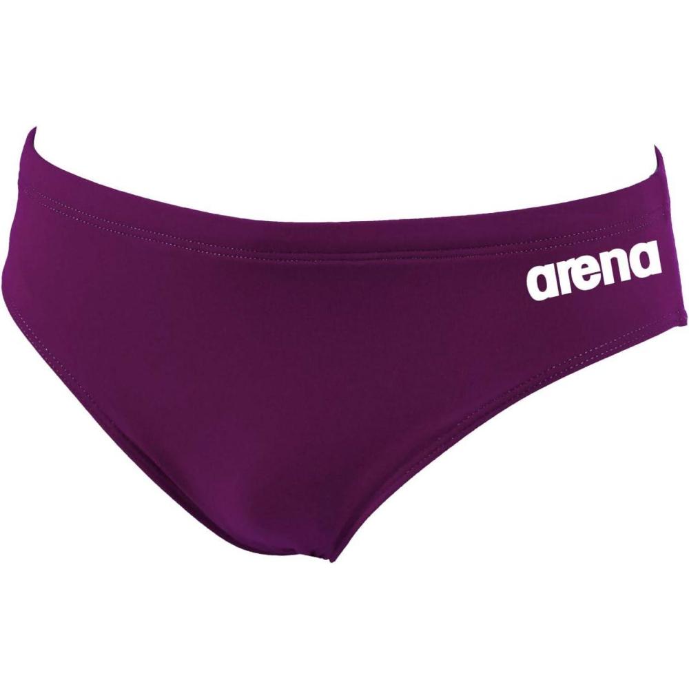 imageArena Boys Arena Boys Skys Brief Athletic Training Swimsuit MaxLife Chlorine Resistant FabricPlum PurpleWhite