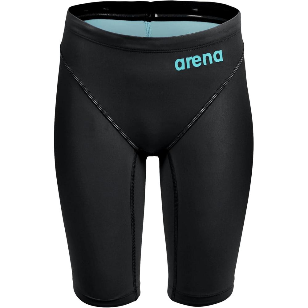 imageArena Boys Junior Powerskin Impulso Swim Racing Jammer Competition Tech Suit Competitive SwimsuitBlack Teal