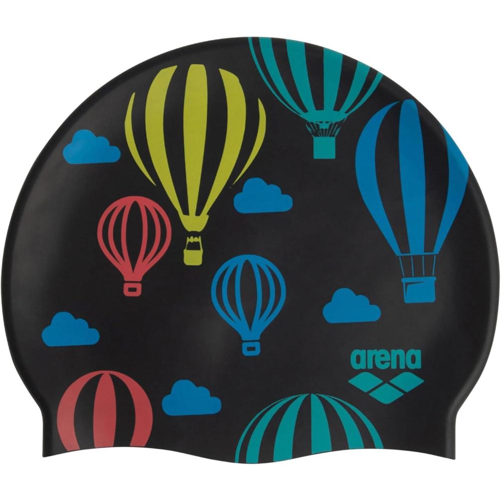 imageArena Classic Junior Silicone Unisex Swim Cap for Girls and Boys Comfortable Durable Kids Pool Bathing Cap One SizeAir Balloons