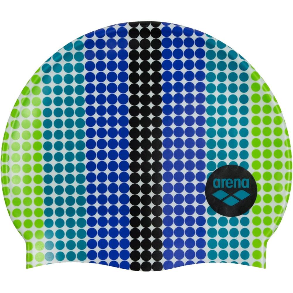 imageArena Classic Junior Silicone Unisex Swim Cap for Girls and Boys Comfortable Durable Kids Pool Bathing Cap One SizeCircle Stripe