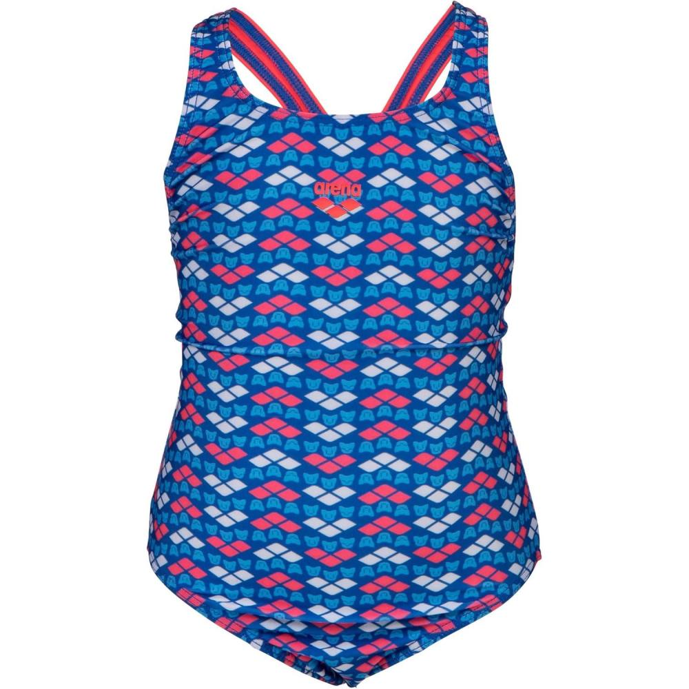 imageArena Friends Girls Youth Swim Pro Back Swimsuit Comfortable One Piece Kids Suit Pool or BeachFluo RedMulti