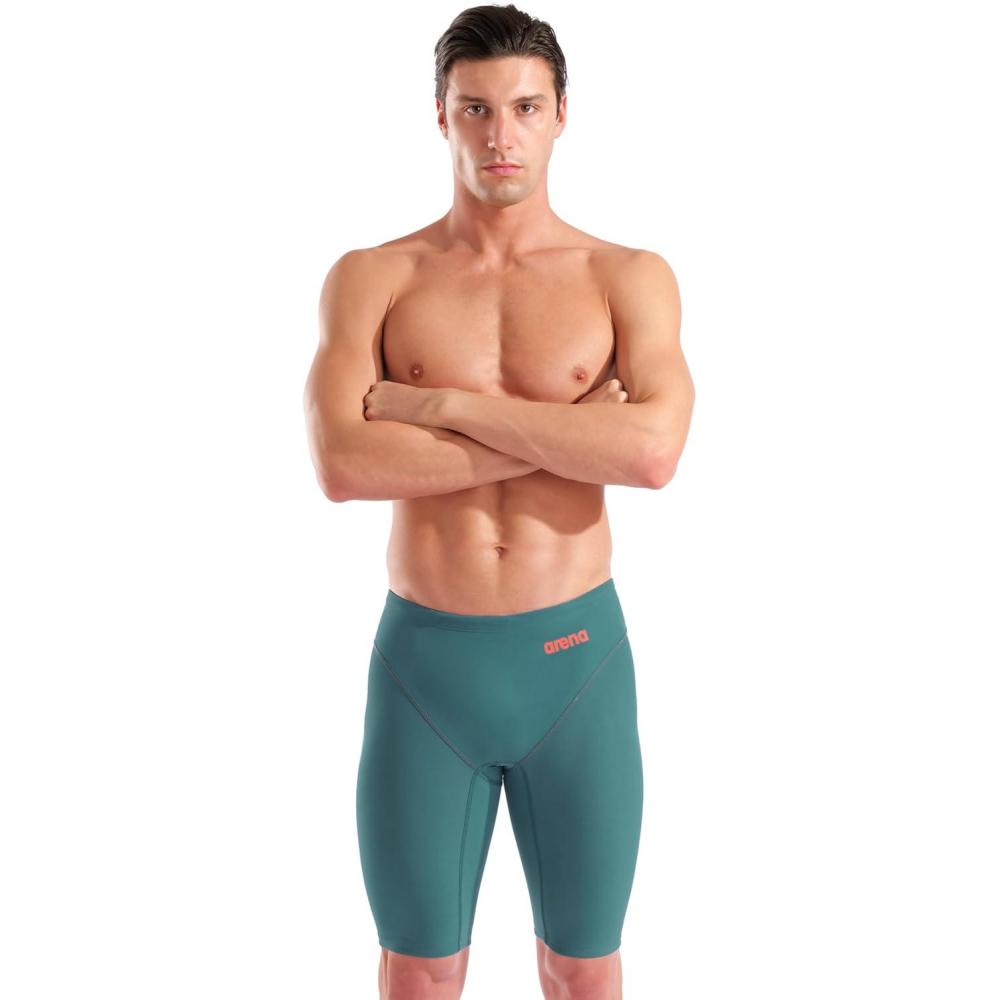 imageArena Mens Powerskin Impulso Swim Racing Jammer Competition Tech Suit Competitive SwimsuitBiscay BayCherry