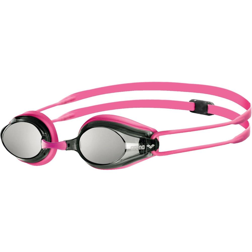 imageArena Tracks Unisex Adult Essential Racing Swim Goggles Competitive Swimmers FINAApproved AntiFog MirrorNonMirror LensFuchsia  Smoke  Fuchsia