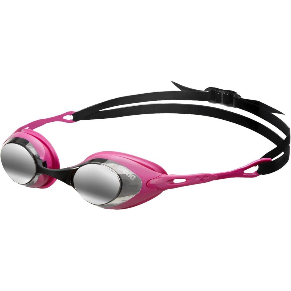 imageArena Unisex Adult Cobra Swim Racing Goggles for Men and Women Standard MirrorNonMirror Lens LowProfile Small FrameSmokeFuchsiaBlack