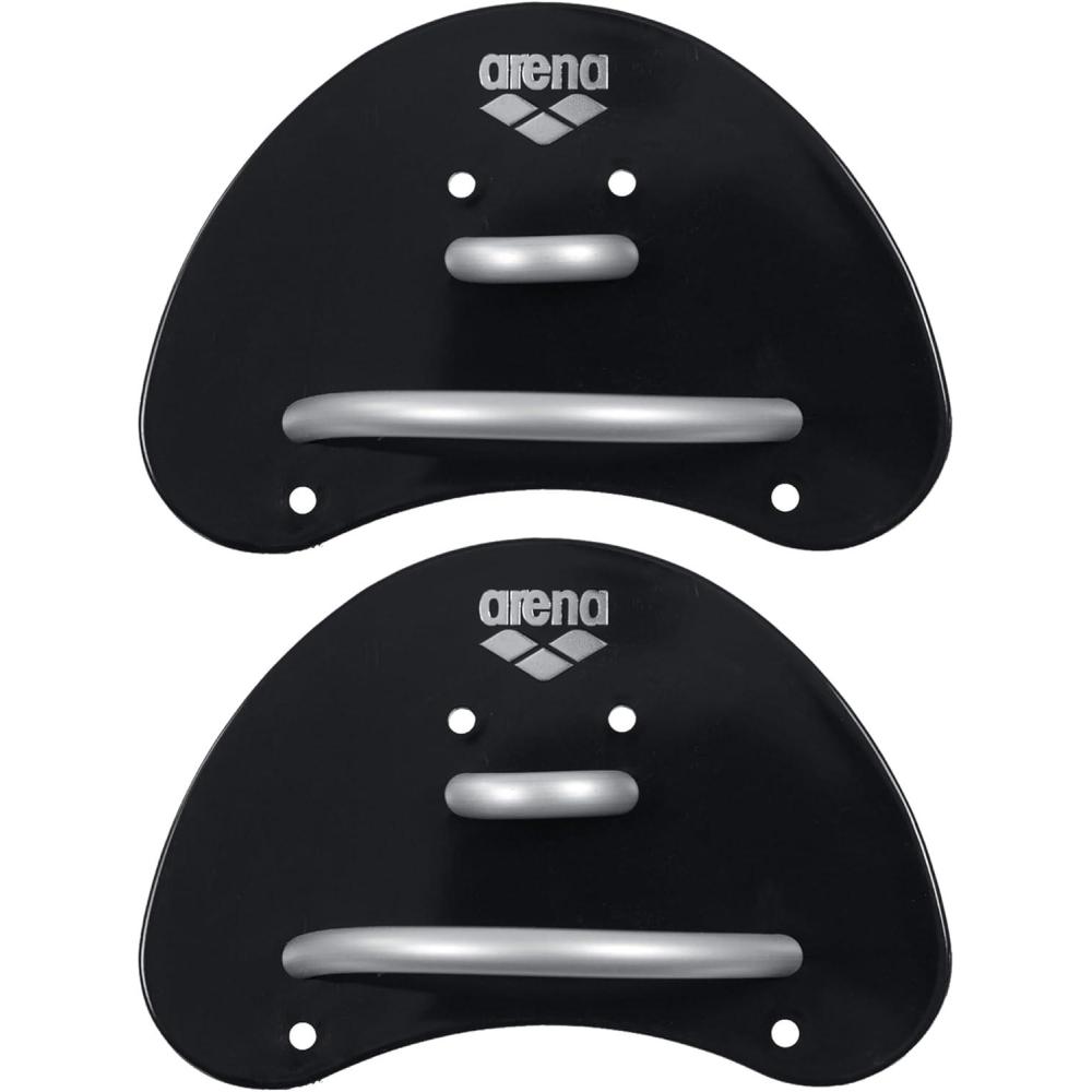 imageArena Unisex Adult Elite Finger Swimming Paddle for Swim Training Lap Swimming Pool Gear for Men and WomenBlackSilver