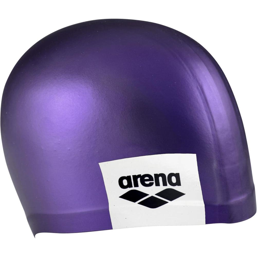 imageArena Unisex Adult Logo Molded Silicone Training Swim Cap for Intensive Training Reduced Drag Tight Comfortable Fit One SizePurple