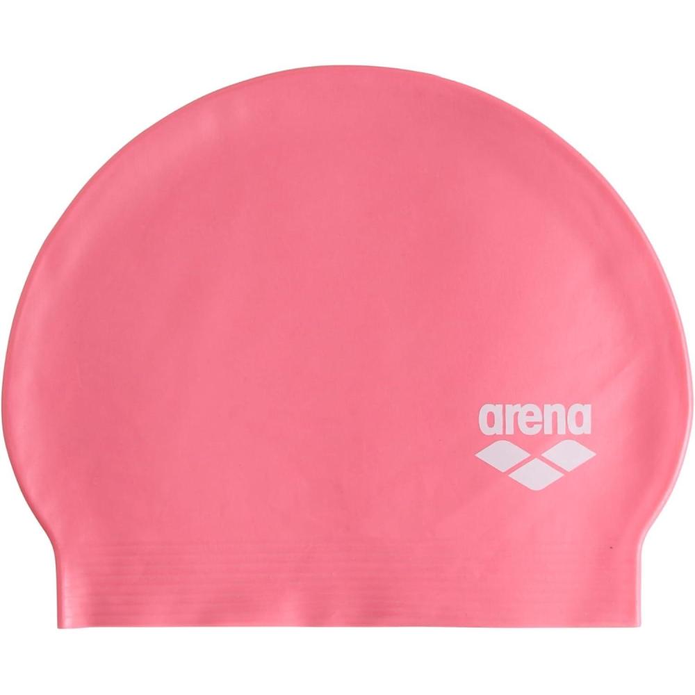 imageArena Unisex Soft Latex II Swim Cap Women and Men Fitness Swimmers Intensive Training Durable Soft Elastic Bathing Flat CapPearly Pink