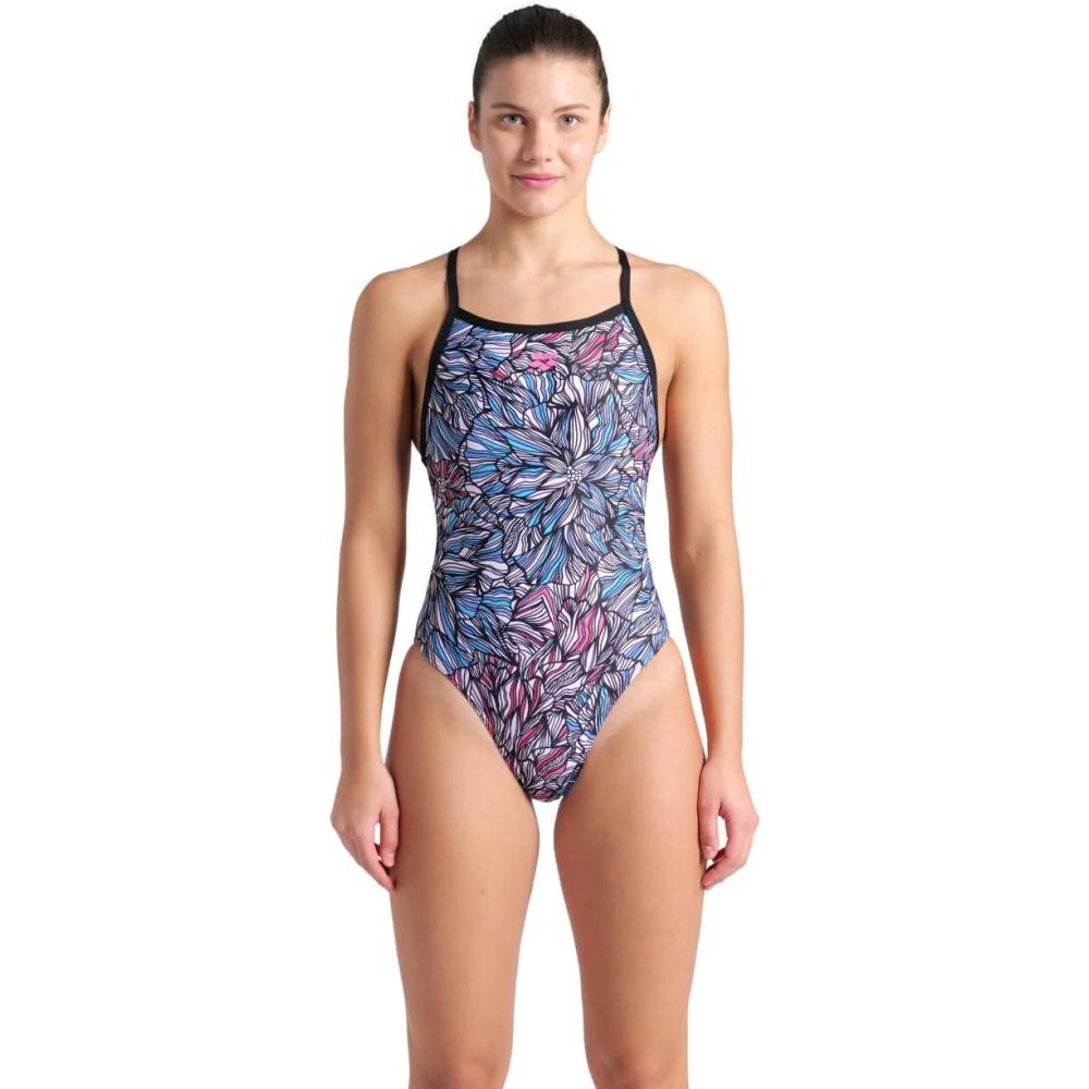 imageArena Womens Arena Performance Womens Dahlia X Cross Back Training Swimsuit Ladies Bathing SuitMulti BlackBlack