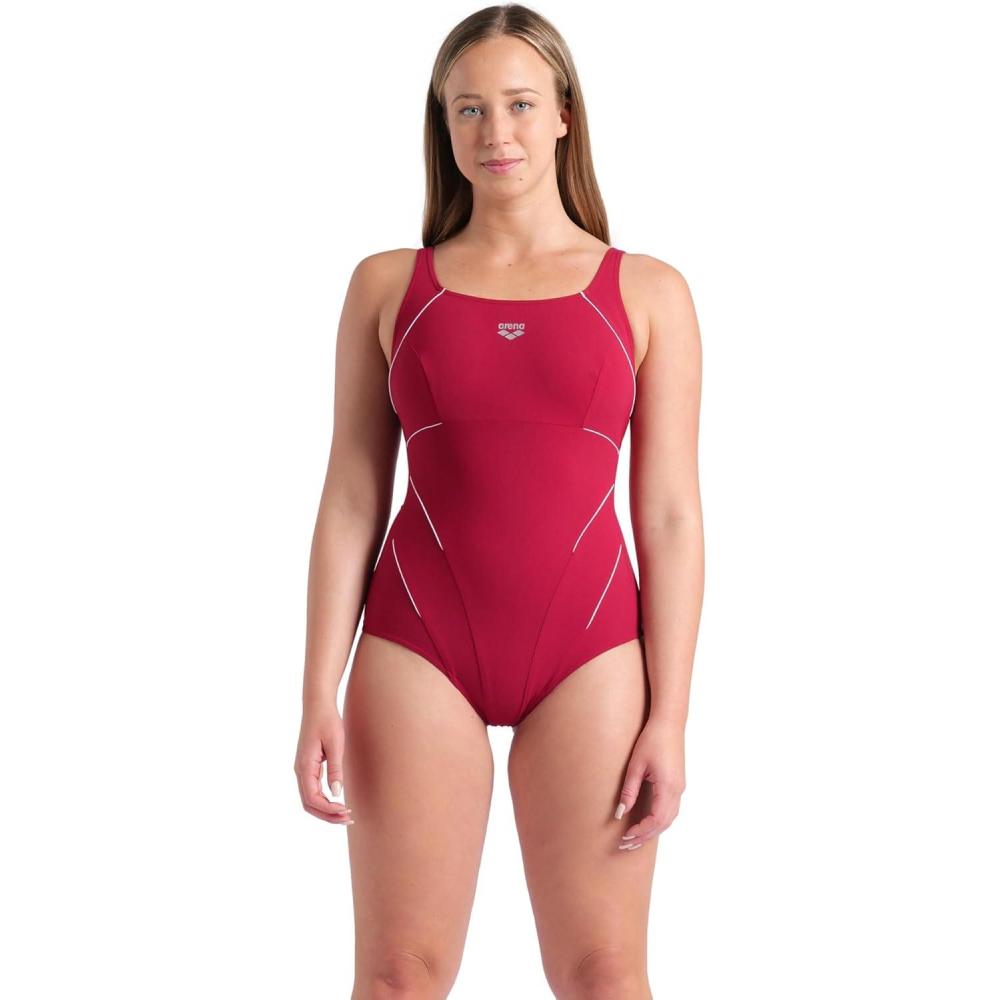 imageArena Womens Arena Womens Bodylift Jewel Shapewear Wing Back One Piece SwimsuitRed OnionWhite