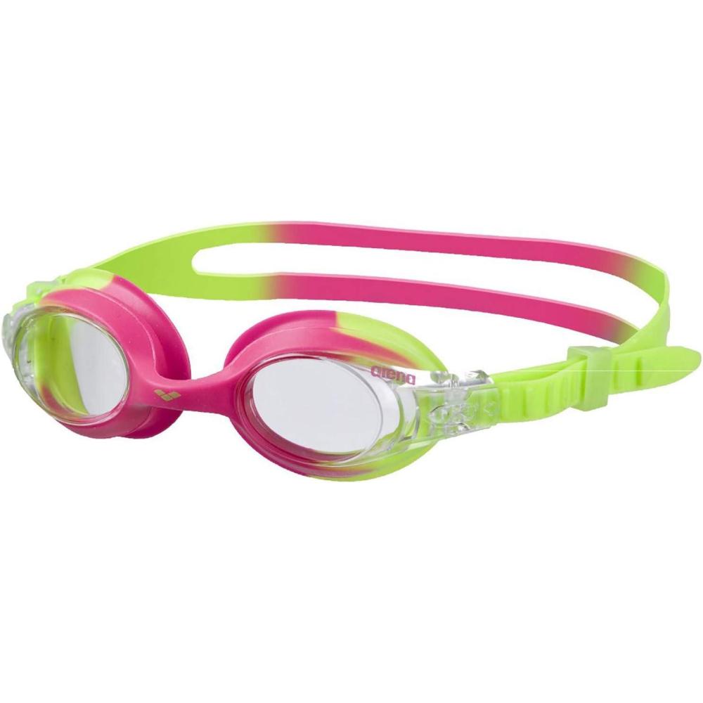 imageArena XLite Kids Swim Goggles for Boys and GirlsGreen Pink  Clear