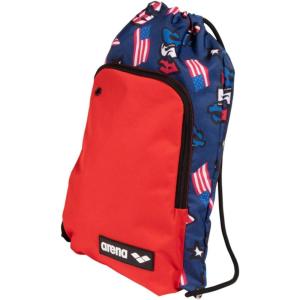 ARENA Unisex Adult Pool Team Allover Gym Sack with Front Pocket Swim Gear Drawstring Bag Equipment Backpack Tote Sack Pack, Desert Vibes(Usa Graffiti)