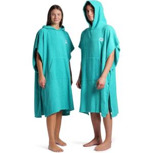 ARENA Unisex Cotton Poncho Soft Hooded Towel with Front Pocket Easy Changing Post Swim Warmth and Comfort for Beach Pool or Surf, Calypso Coral/White, Small/Medium(Water/White)