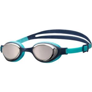 ARENA Unisex Kids Junior Air Mirror Swim Goggles for Swimming Ages 6 to 12 Air Seals Anti-Fog Coated Lens Adjustable Strap(Silver/Navy/Water)