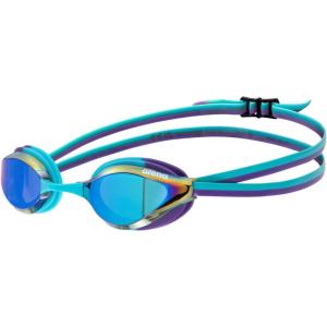 ARENA Unisex Kids Junior Python Swim Racing Goggles Ages 6 to 12 Young Competitive Swimmers(Emerald/Peacock/Plum)