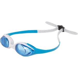 ARENA Unisex Youth Spider Junior Swim Goggles Girls and Boys Ages 6 to 12 Fogless Lenses Easy to Adjust Strap No Leak(Blue/Gray/Blue Recycled)