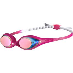 ARENA Unisex Youth Spider Junior Swim Goggles Girls and Boys Ages 6 to 12 Fogless Lenses Easy to Adjust Strap No Leak(White/Pink/Fuchsia)