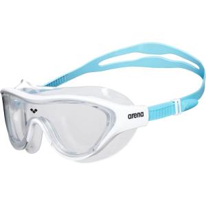 ARENA Unisex Youth The One Junior Swim Mask Goggles for Boys and Girls Ages 6 to 12 Large Fit Polycarbonate Lens(Clear/Light Blue)