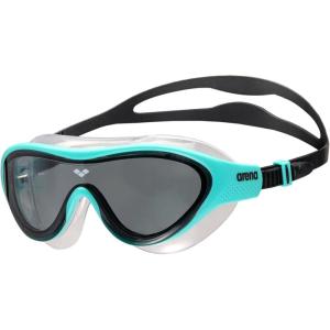 ARENA Unisex Youth The One Junior Swim Mask Goggles for Boys and Girls Ages 6 to 12 Large Fit Polycarbonate Lens(Dark Smoke/Water/Black)