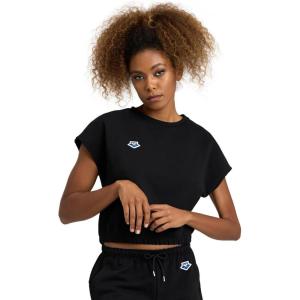 ARENA Womens Icons Women’s Crop Shirt(Black/White Logo)