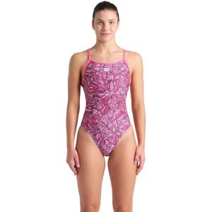ARENA Women’s Performance Breast Cancer Awareness Collection Pink Dahlia Swimsuit(Shocking Pink/Multi)
