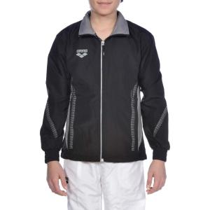 ARENA unisex-child Team Line Warm Up Full Zip Jacket Lightweight Athletic Training Competitive(Black/Gray)