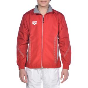 ARENA unisex-child Team Line Warm Up Full Zip Jacket Lightweight Athletic Training Competitive(Red/Gray)